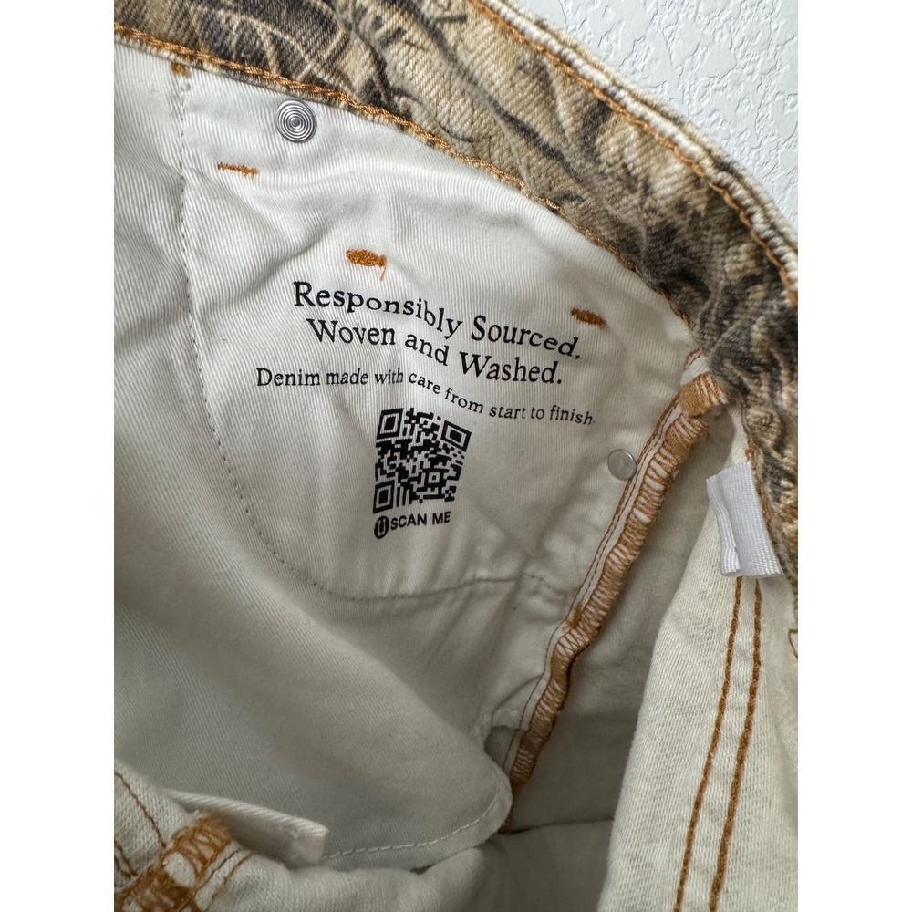 Cotton On Low Straight Camo Branch Print Rigid Denim Jeans Womens 26 Camouflage - Picture 5 of 6
